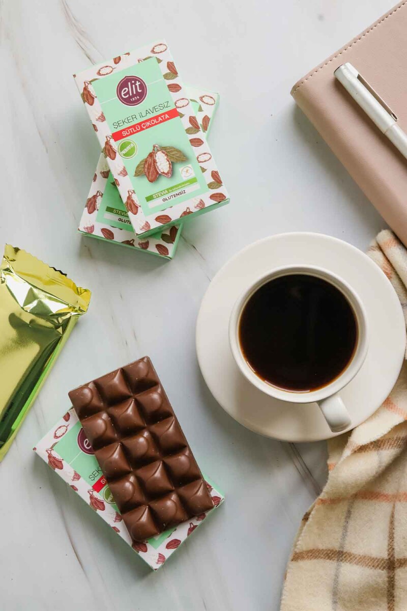 Şeker İlavesiz ve Prebiyotik Sütlü Çikolata 60g 5'li Set (5x60g) Glutensiz - 2