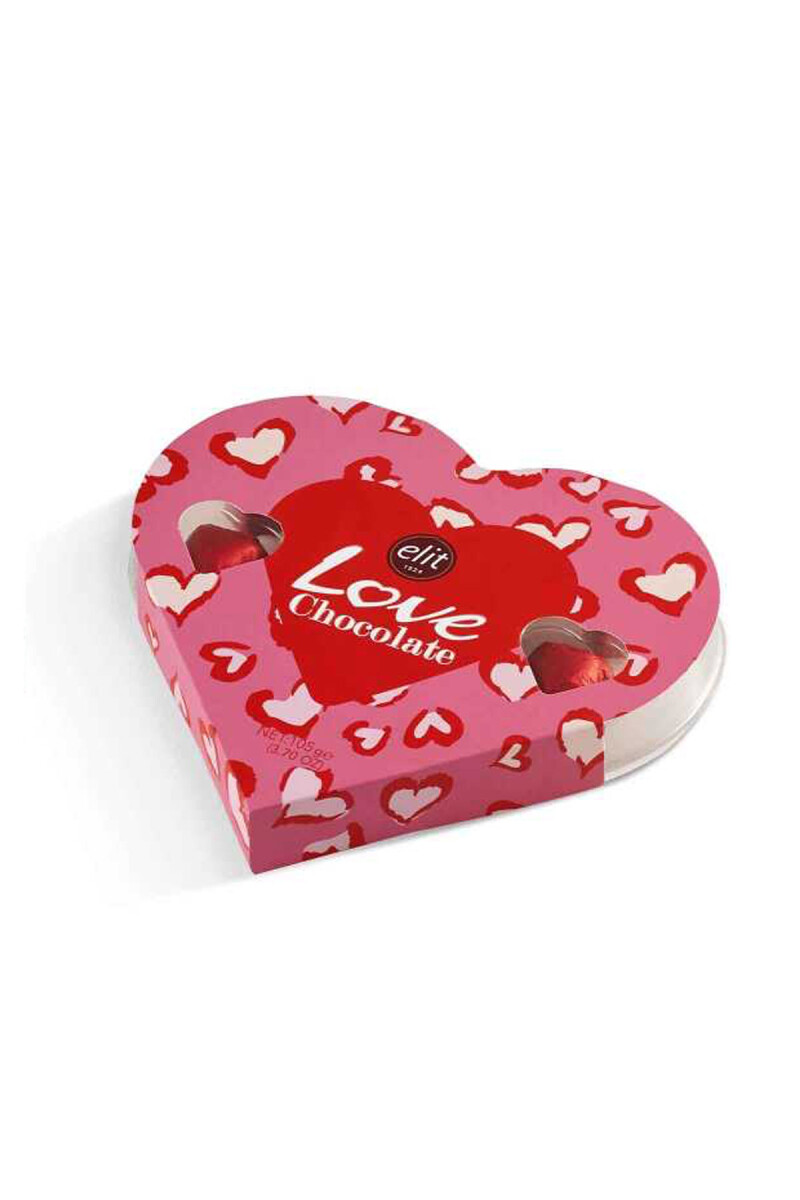 Spesiyal Sütlü Love Chocolate Pembe Kutu Sevgiliye Kalp Çikolata 105g Glutensiz - 1