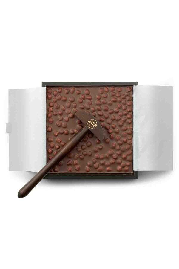 Tam Fındıklı Sütlü Tablet Beyoğlu Çikolatası Çekiçli Ahşap Kutu 600g Glutensiz - 3
